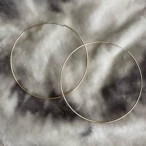 Extra Large Thin Gold Hoop Earrings